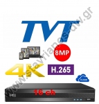  TVT TD-2116NE-HP 4K 4K H.265  5-  16  (IP, TVI,CVI  AHD) + 8    1  
