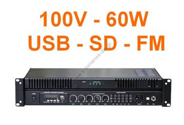    100V   60W   FM     Flash USB  SD MPA-060QUF 