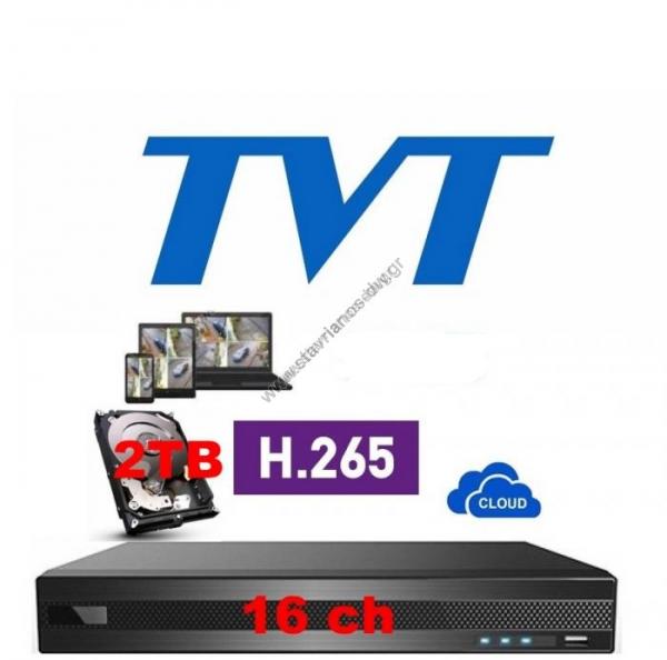 TVT TD-2116NS-HL + 2TB H.265+/H.264 5-  16  (, IP, TVI,CVI  AHD)  1       2TB 